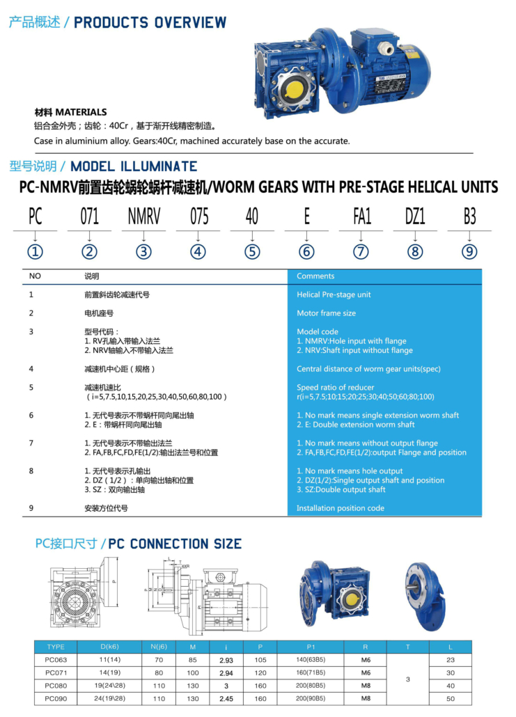 NMRV Motor Worm Gear Motor NMRV Gearbox Worm Motor TQG